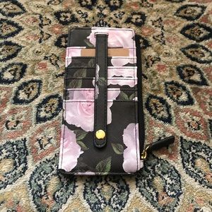 NWT BUXTON pink floral wallet and card holder